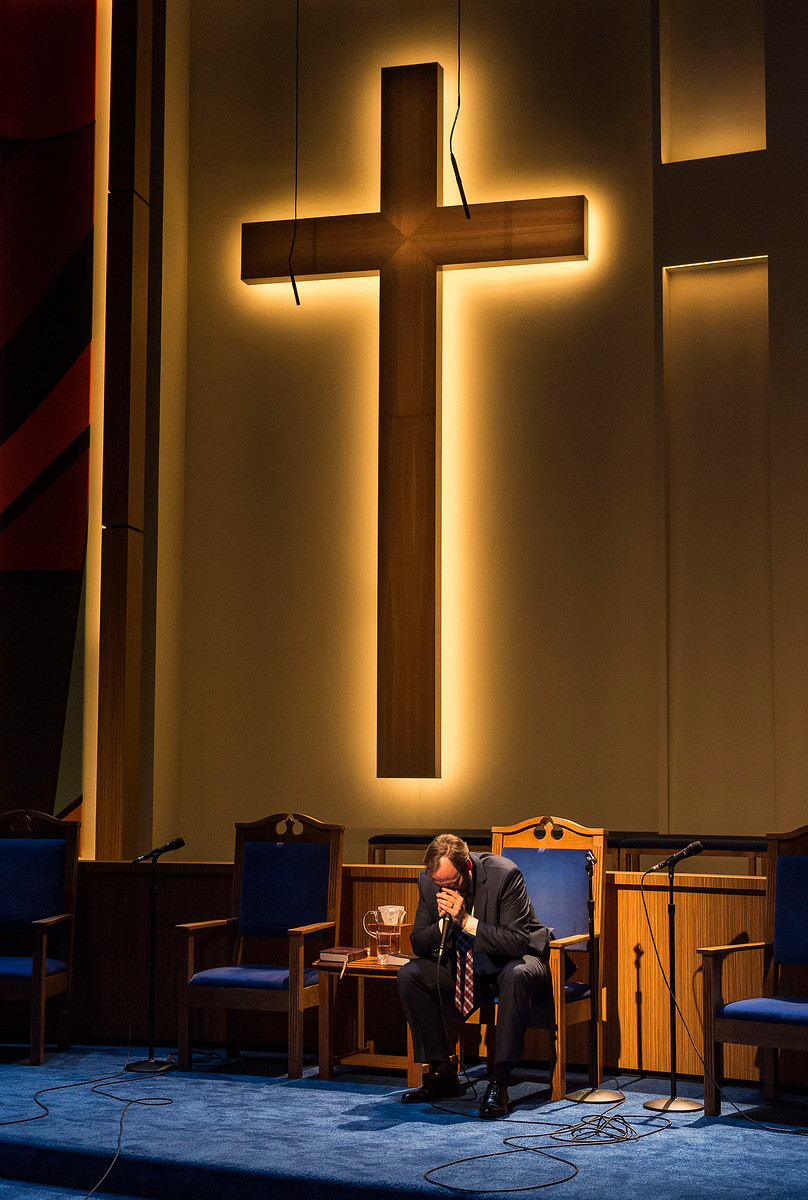Andrew Garman in The Christians at the Center Theatre Group/Mark Taper Forum.