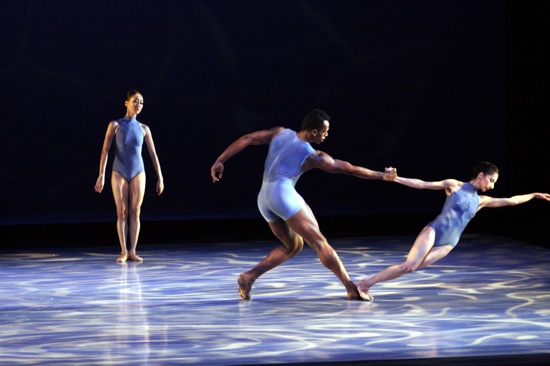 A dancer holds another dancer