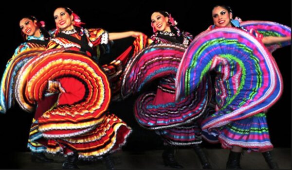 Dancers in colorful Mexican folklorico skirts