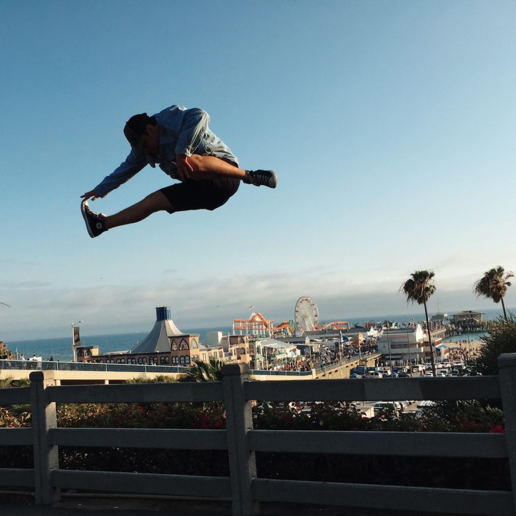 dancer jumps in air