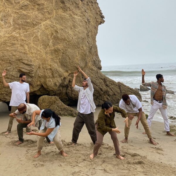 Street dancers at the beach