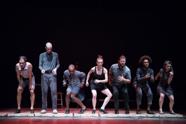 A line of tap dancers