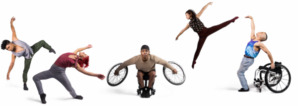 Dancer in wheelchair and another standing