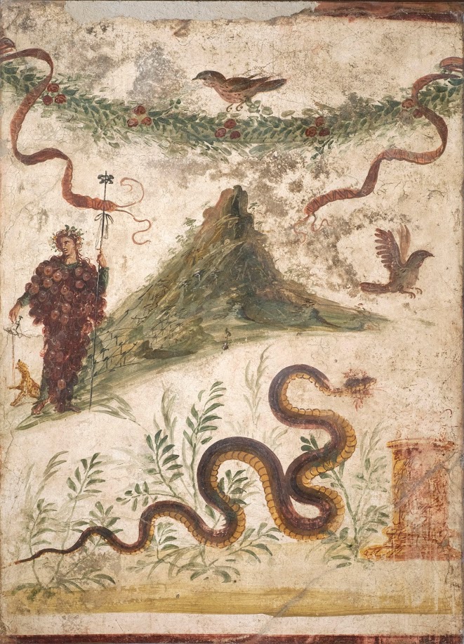 Bacchus and Vesuvius fresco