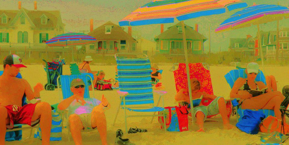 A very vivid and colorful image of a scene in Cape May, NY where the author, considering the lyrical essay to talk about her late mother and her own mortality, remembers her family vacations there.