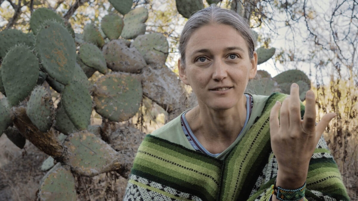 Monica Gagliano with cactus