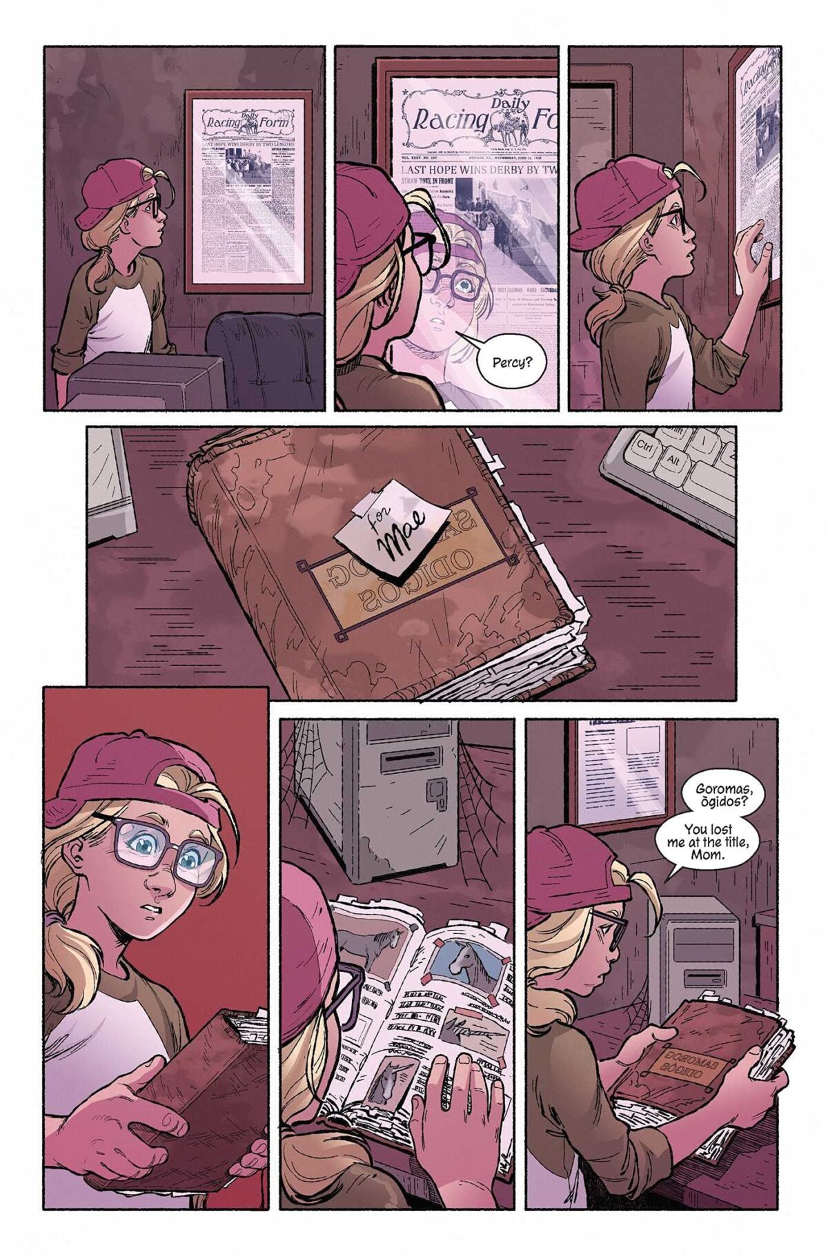 The young girl discovers her mother's secret diary. It leads her to believe that the horse really is a unicorn.
