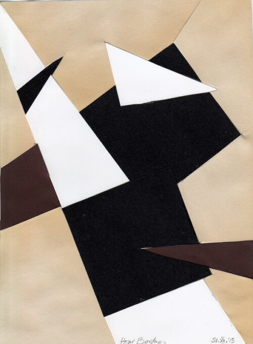 formal pattern inspired by Borduas famous black and white pantings