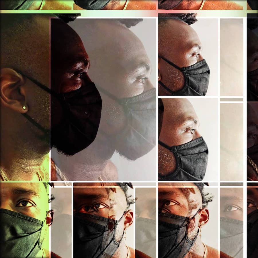 a collage of portraits of Terance Gerard Joseph, the author