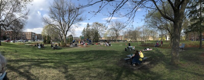 illustrates the topographical articulation of thematic areas of a city park