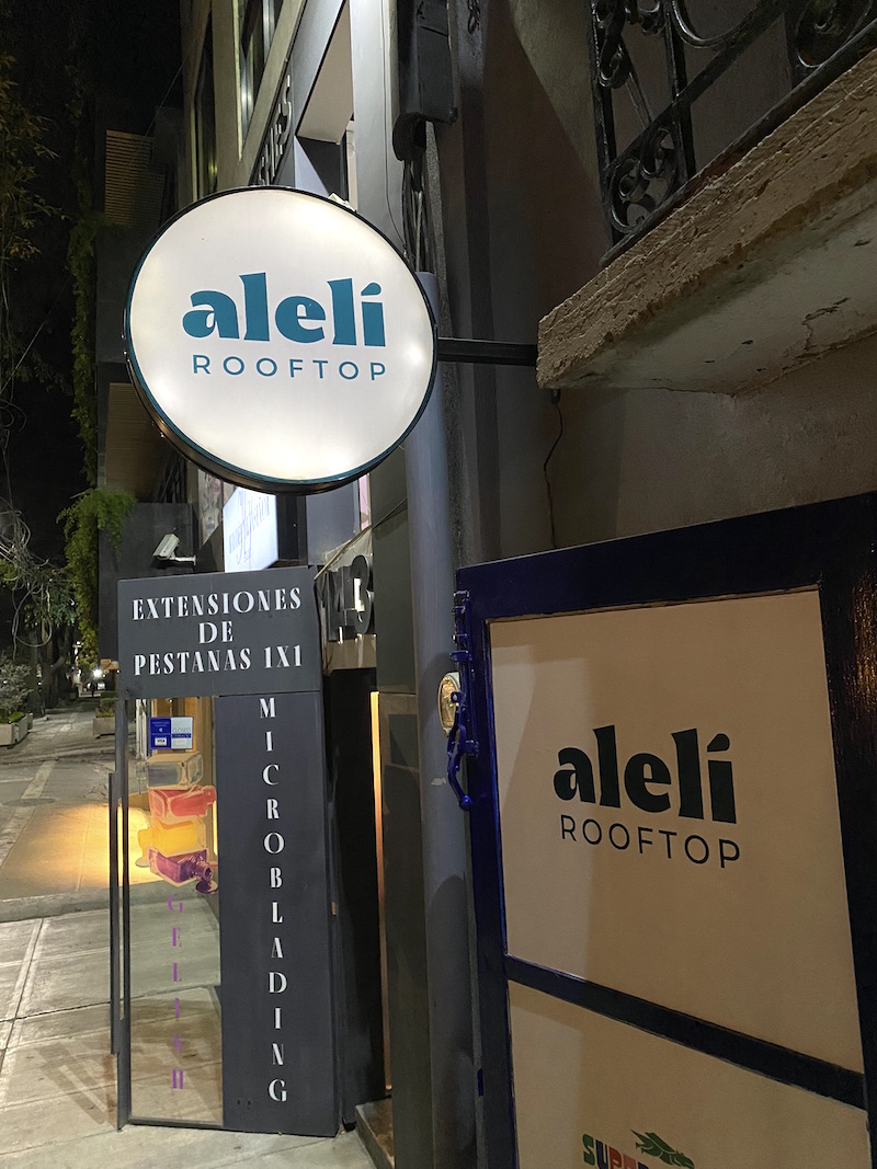 The Aleli restaurant sign