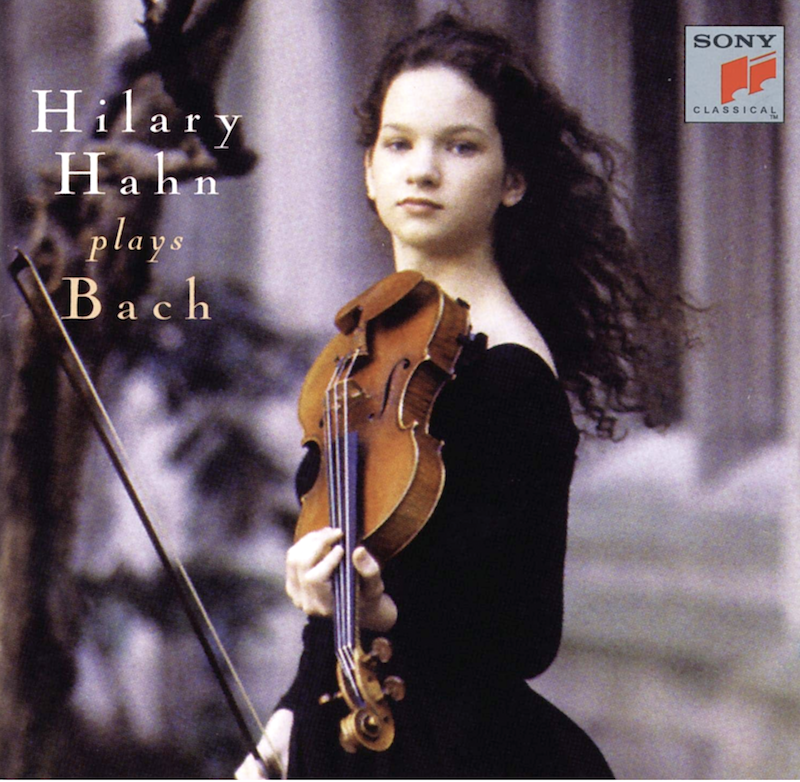 Hilary Hahn's debut album, showing the cover: Hilary Hahn Plays Bach.