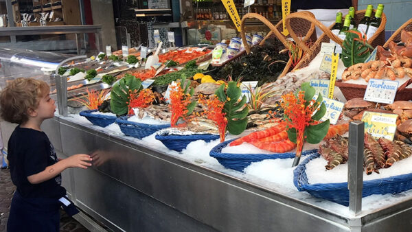 Boy exploring the market