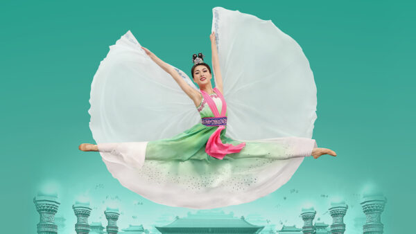 Dancer with white wing-like costume