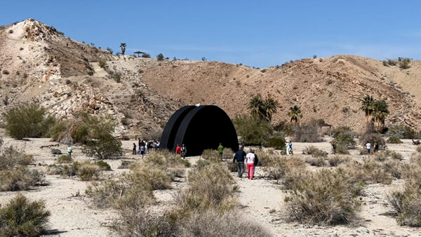 View of black sculpture