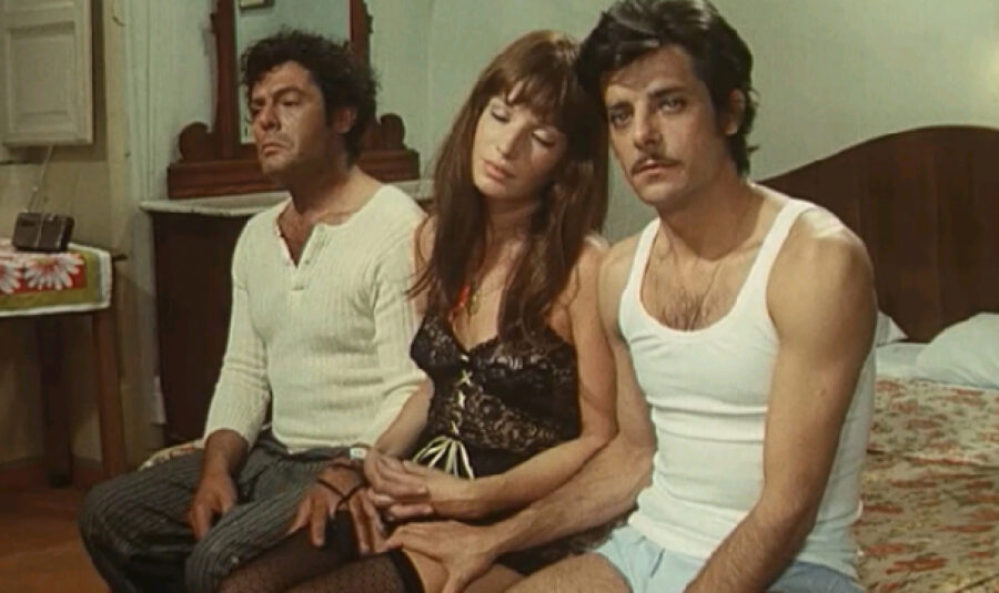 Giancarlo Giannini, Marcello Mastroianni, Monica Vitti. Dramma della gelosia