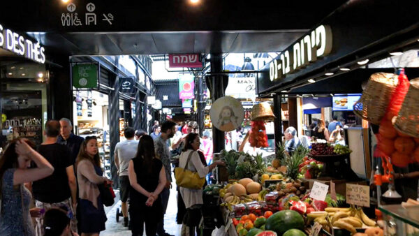 Shopping at a market