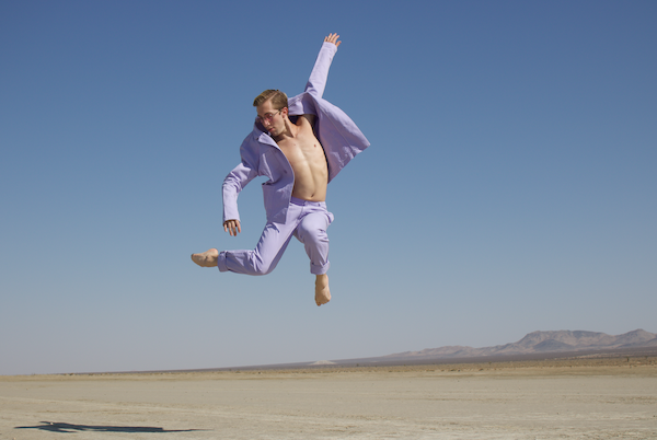 A dancer jumps in the air