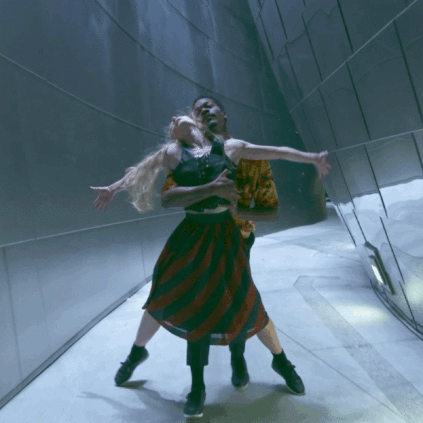 Two dancers at Disney Hall