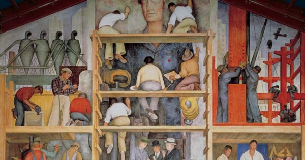 People omn a scafold