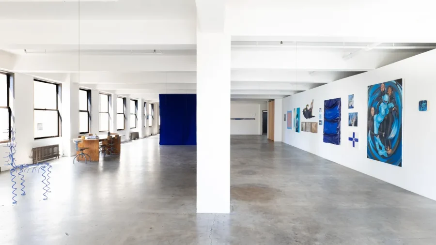 a gallery set up for Blue is the only color my heart can see