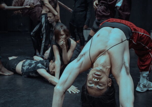 Several dancers piled up