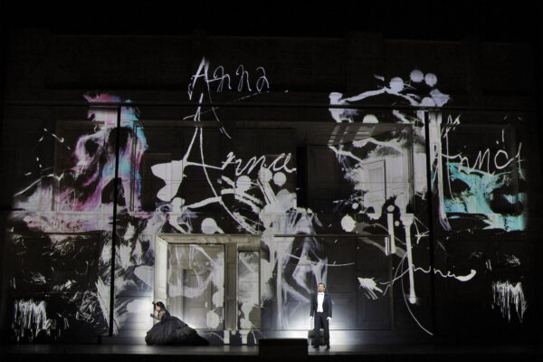 A set with projections for Don Giovanni by Mozart