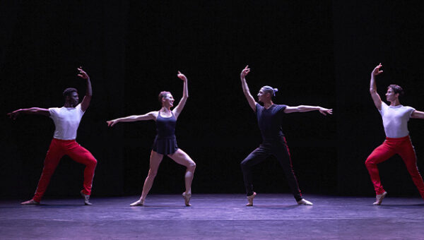 Four ballet dancers in a line