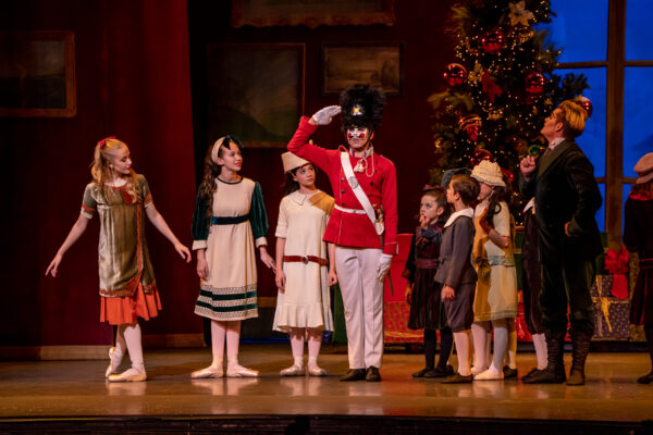 The Nutcracker with girls watching him