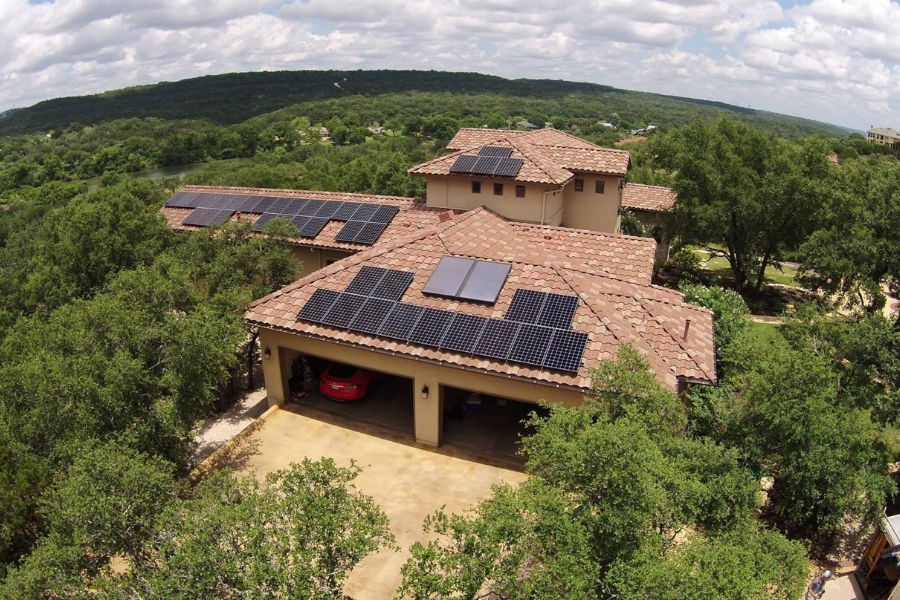 Solar panels on a house