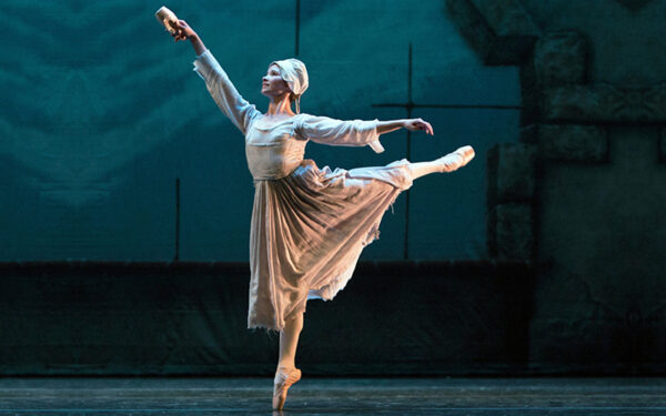 A dancer does and arabesque