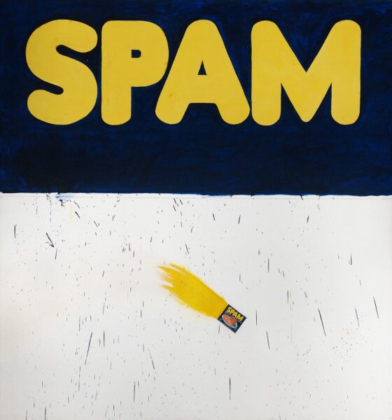 Ed Ruscha, Standard Station, Ten-Cent Western Being Torn in Half, 1964, oil on canvas; private collection, © Ed Ruscha, photo credit: Paul Ruscha.