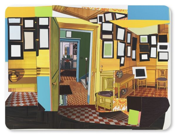 Monet’s Salle A Manger Jaune (Monet’s Yellow Dining Room), 2012, Mickalene Thomas, rhinestones, acrylic, oil, and enamel on wood panel; Brooklyn Museum, A. Augustus Healy Fund.