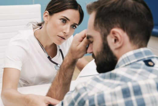 patient treated by doctor