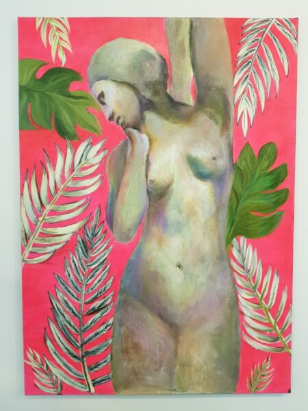 painting of a nude statue by Yoonji Huh