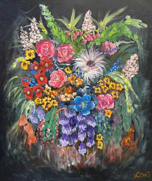 painting of flowers by Yoonji Huh