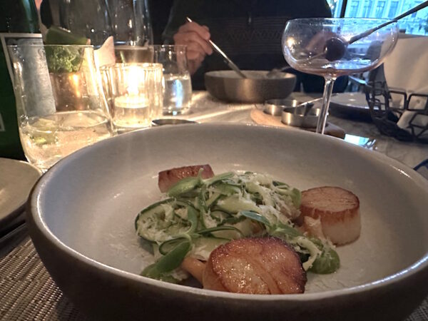 A dish of scallops