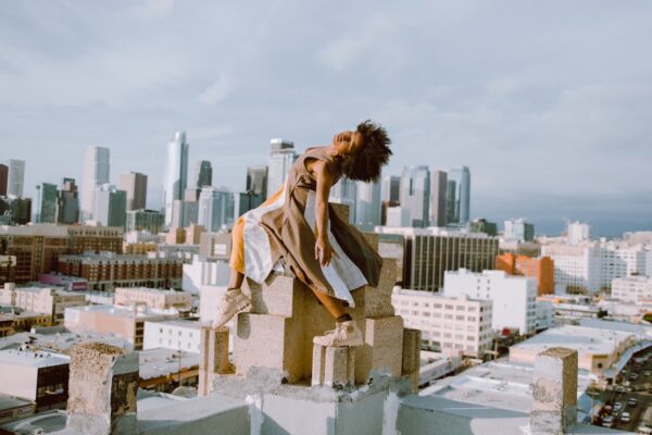 A dancer on top of the city