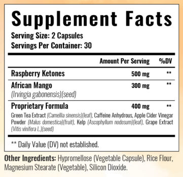 KetoFuse Supplement Facts