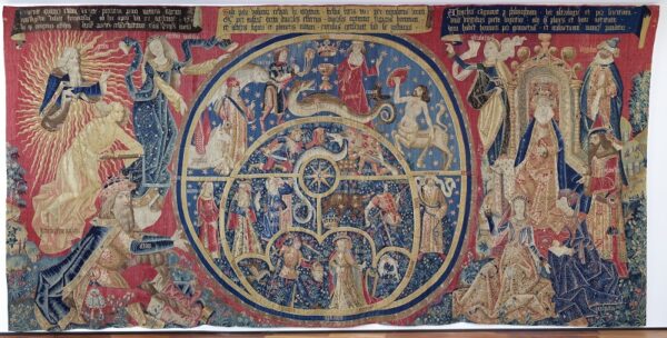 Tapestry of the Astrolabes, about 1400-1450, Flemish, wool and silk; Cabildo Catedral de Toledo, Primada de España, Toledo, Spain; photograph by David Blazquez.