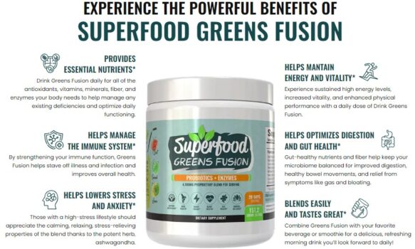 Graphic detailing benefits of product.