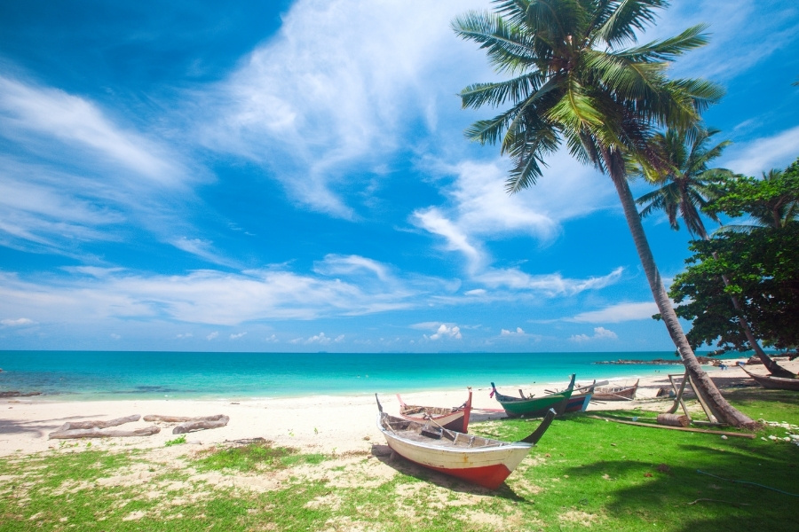 fishing boat on a beach in Koh Lanta, Thailand