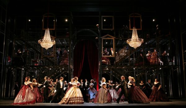 A ballroom filled with dancers