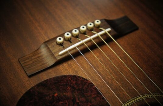 Bridge of acoustic guitar.