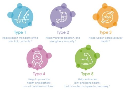 Different types of peptides the product offers.