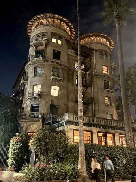 The towers of Old Town Pasadena's Castle Green.