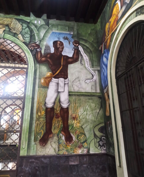 A mural showing Gaspar Yanga.