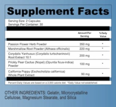 Nerve Fresh Supplemental Facts
