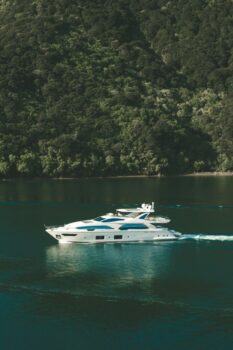 Yacht on water.