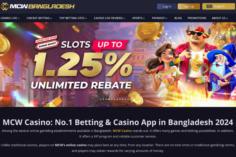 MCW casino homepage
